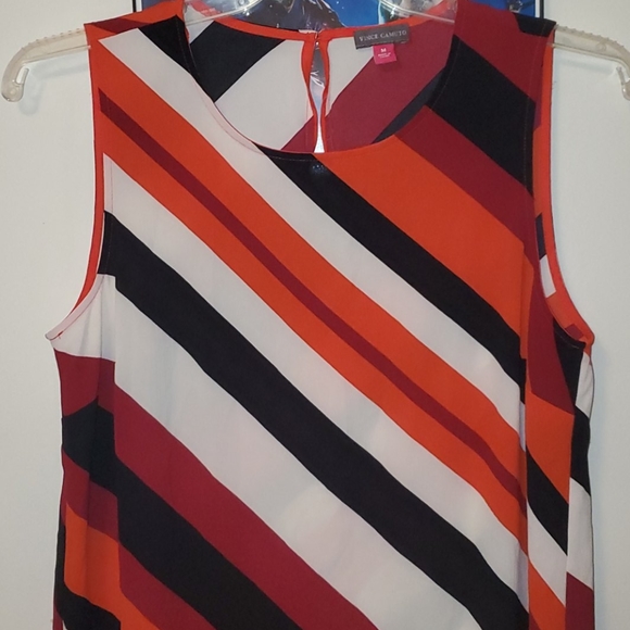 🐍 Vince Camuto Striped Sleeveless Midi Dress - Picture 3 of 7